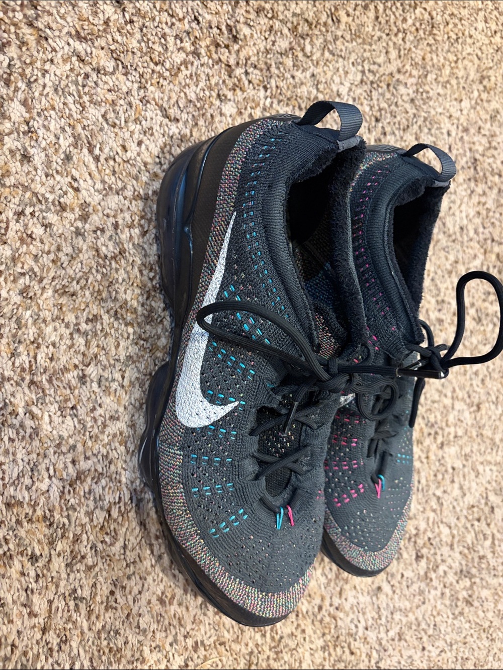 Nike Black Knit Sneakers with Multicolor Accents